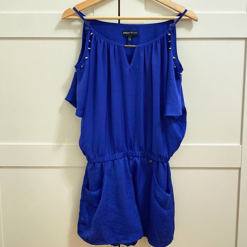 neon blue jumpsuit
